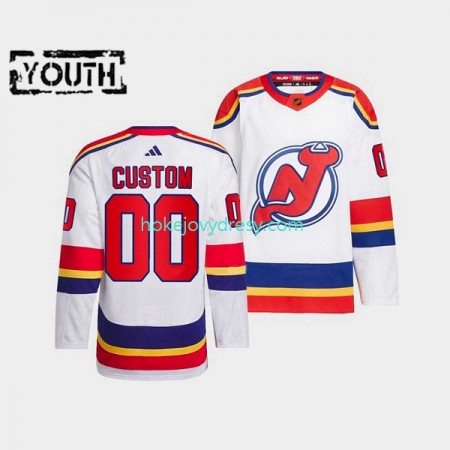 Dětské Hokejový Dres New Jersey Devils Personalizované Adidas 2022-2023 Reverse Retro Bílý Authentic